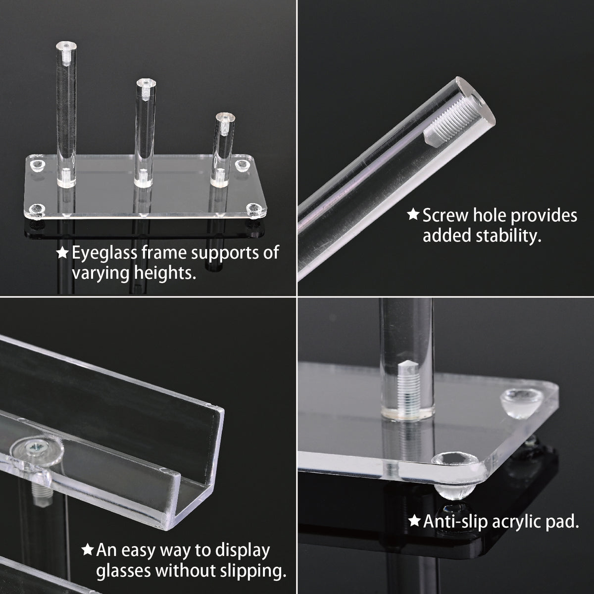 #AC-013 Acrylic 3 Tiers Eyewear Frame Stand