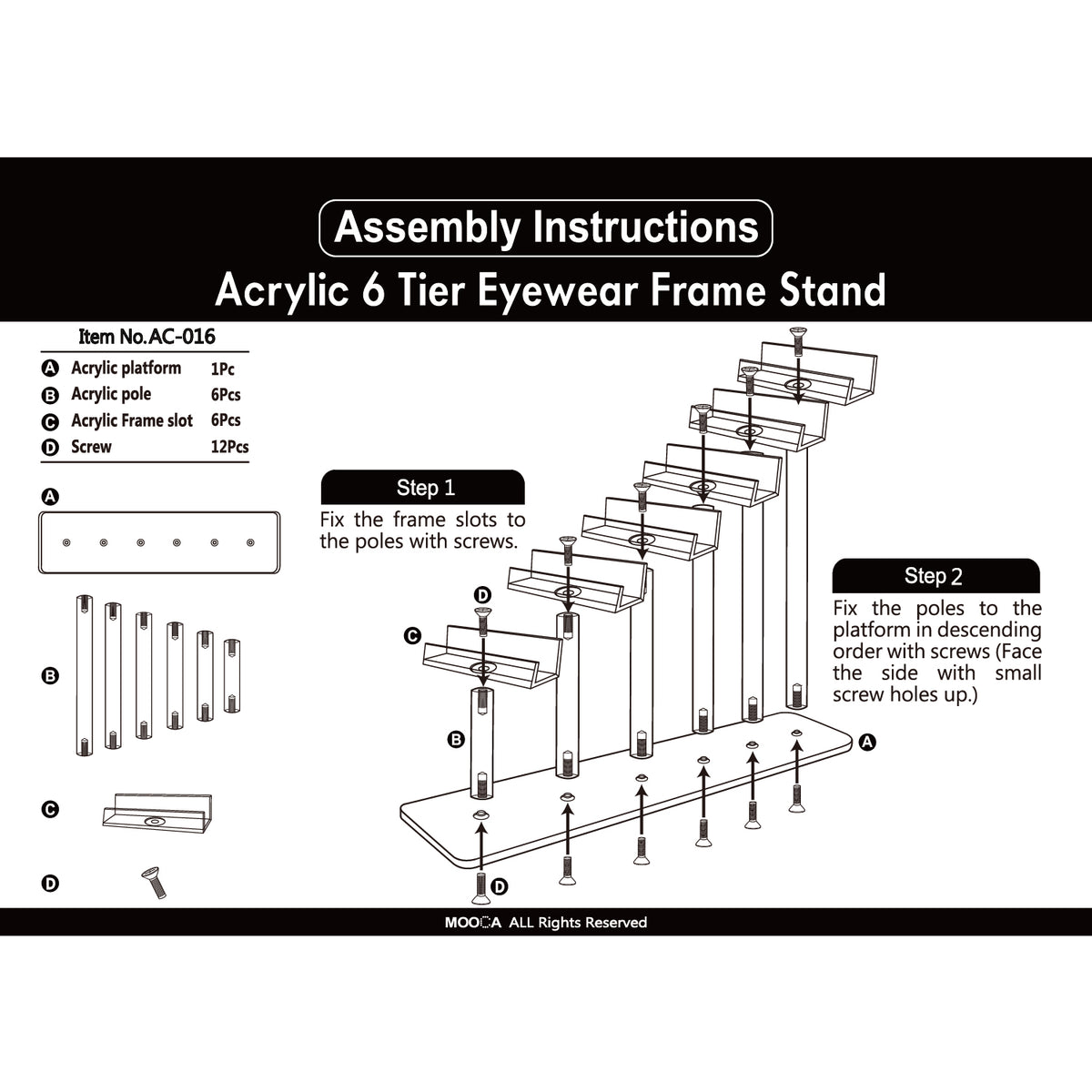 #AC-016 Acrylic 6 Tiers Eyewear Frame Stand