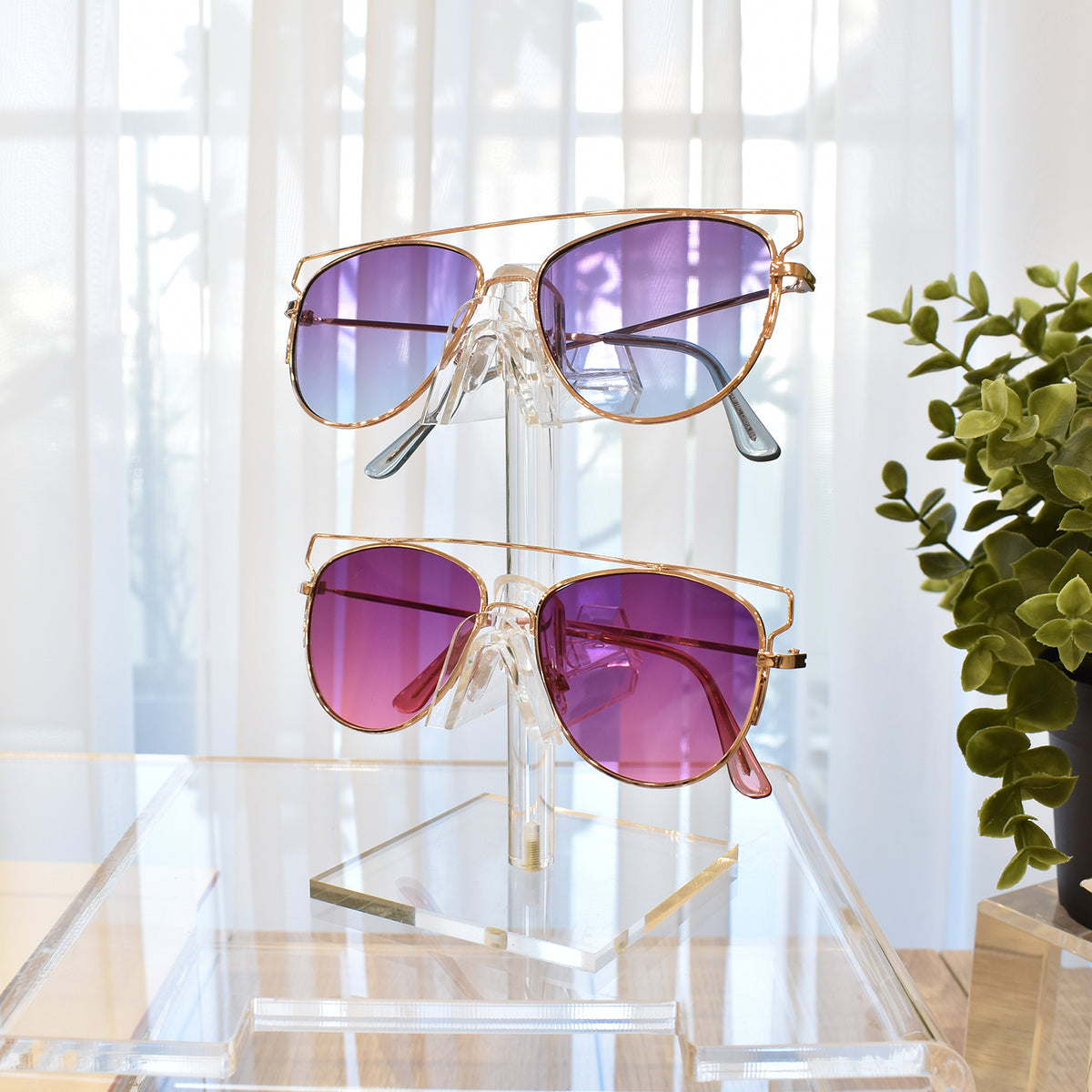 two pieces 2 frames acrylic eyeglasses stands