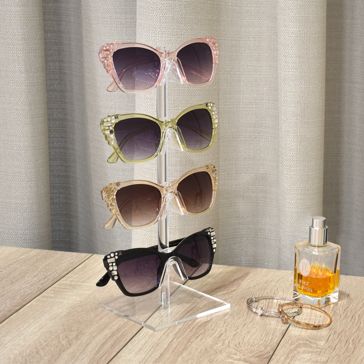 #AC-024x2 Acrylic Eyeglasses Frame Riser, 4 Frames, 2pcs/set