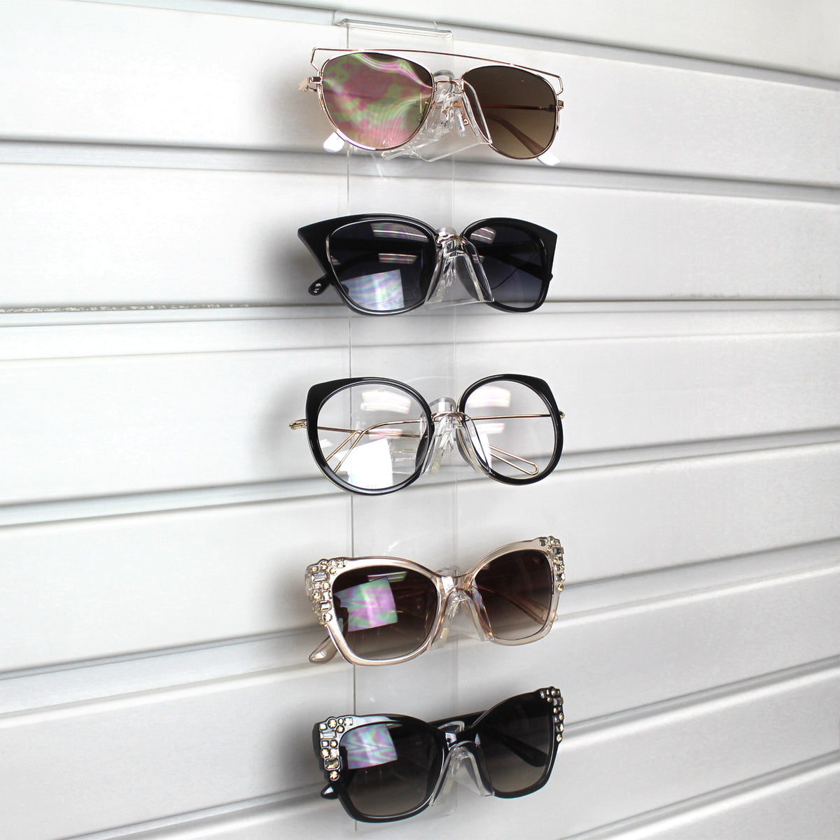 #AC-065  Acrylic Slatwall Display for 5 Eyeglass Frames