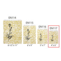 #EN117 Gold Tone Printed Paper Gift Bags 4"L x 6"H