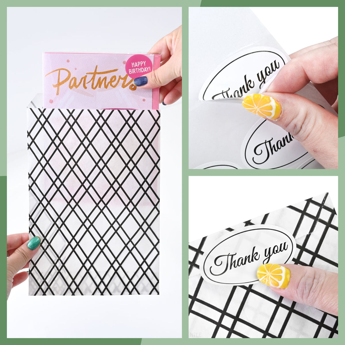 #EN8905x2 Paper Gift Bag 6''W x 9''H in 5 Variety Prints with 200 Stickers