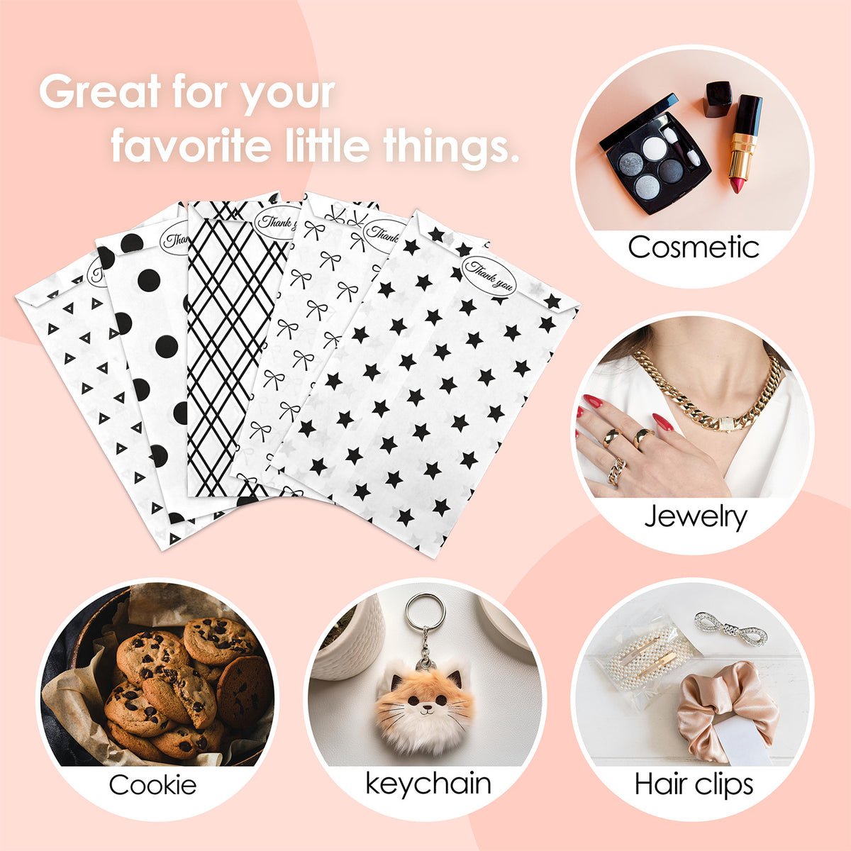 #EN8905x2 Paper Gift Bag 6''W x 9''H in 5 Variety Prints with 200 Stickers