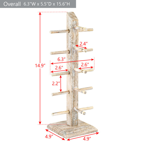 #WD06 Wooden Sunglasses Rack Organizer, 5 Pairs Eyewear Display Stand Organizer for Home, Retail, Wooden Glasses Stand for Optical Glasses, Eyeglasses