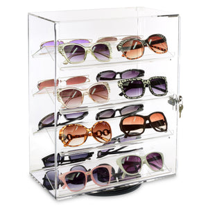 #1106 Rotating Eyewear Lockable Acrylic Display Case With Lock