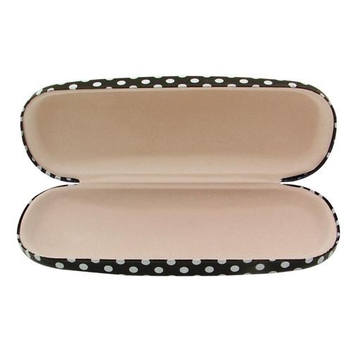 #EYC-1002 Polka Dot Pattern Eyewear Case, 6 1/4"W x 2 3/8"L x 1 3/8"H