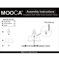 #AC-021x3  3 Pieces Set Acrylic Eyeglasses Frame Riser Display Stand