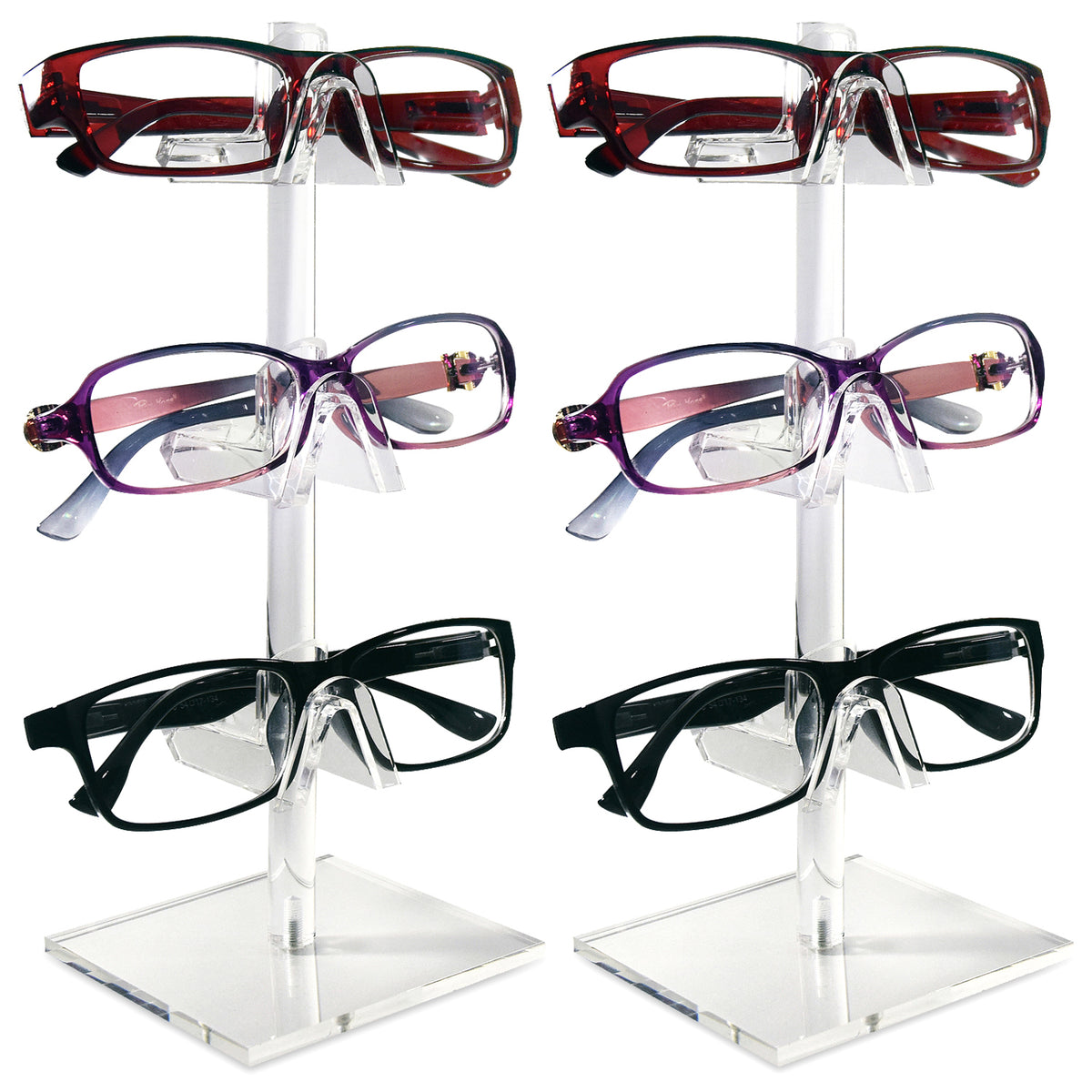 2 pieces 3 frames eyeglasses stands