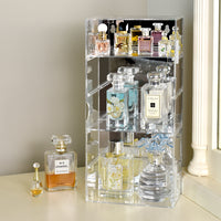 #DP320-A   Acrylic 5 Levels Mirrored Back Display Shelf with Door