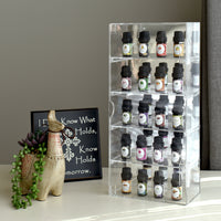 #DP320-A   Acrylic 5 Levels Mirrored Back Display Shelf with Door