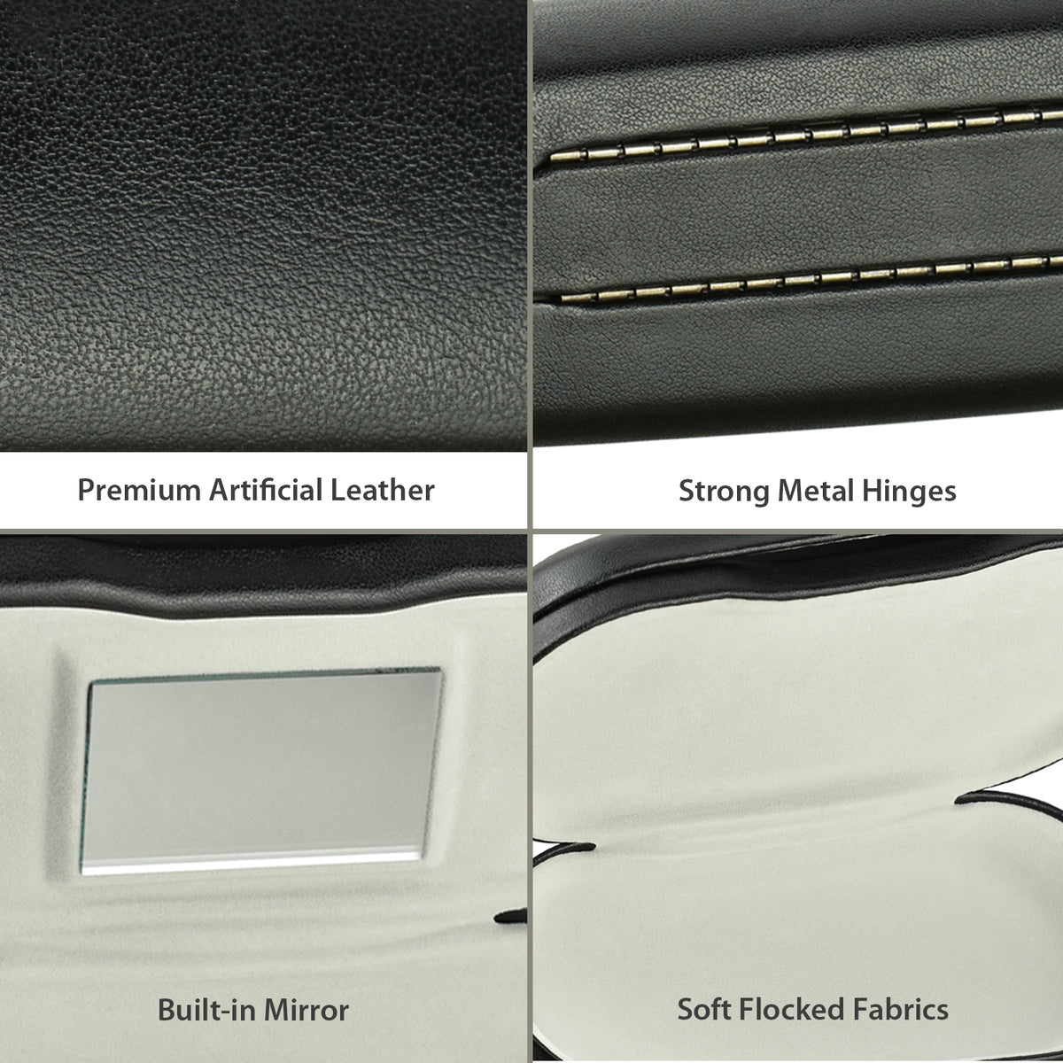 #EYC-1688BK Dual Portable Eyeglass Hard Shell Leatherette Case With Soft Flocked Fabrics Inside