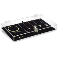 #TRJ2656 Acrylic Marketing Holder Locking Showcase Box Display Tray for Watches Jewelry Collector Knives with a Key.