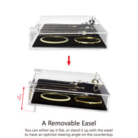#TRJ2656 Acrylic Marketing Holder Locking Showcase Box Display Tray for Watches Jewelry Collector Knives with a Key.