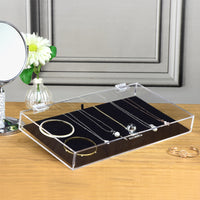 #TRJ2656 Acrylic Marketing Holder Locking Showcase Box Display Tray for Watches Jewelry Collector Knives with a Key.
