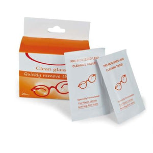 #CLN-059 Eyewear Cleaning Pre-Moistened Towelette 4"X 5". 20 Pcs/Pk. Good For Optical Glasses, Sunglasses, Cellphone Screens, Camera Screen.
