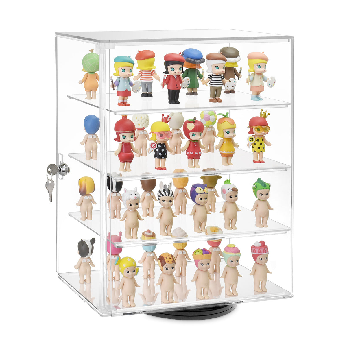 Rotating Lockable Acrylic Eyewear Display Case With Lock 