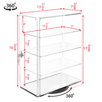 Rotating Lockable Acrylic Eyewear Display Case With Lock 