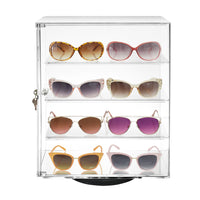 Rotating Lockable Acrylic Eyewear Display Case With Lock 