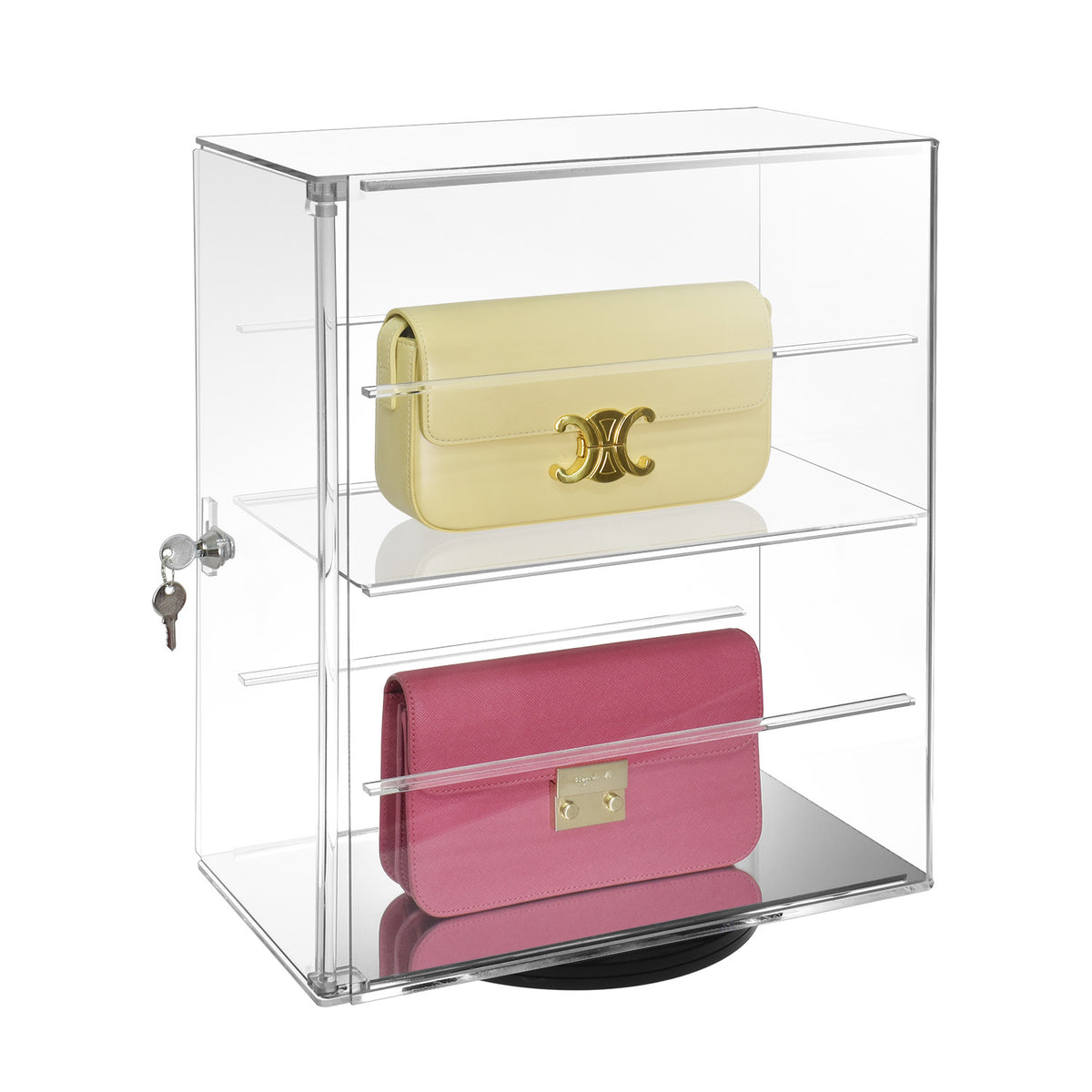 Rotating Lockable Acrylic Eyewear Display Case With Lock 