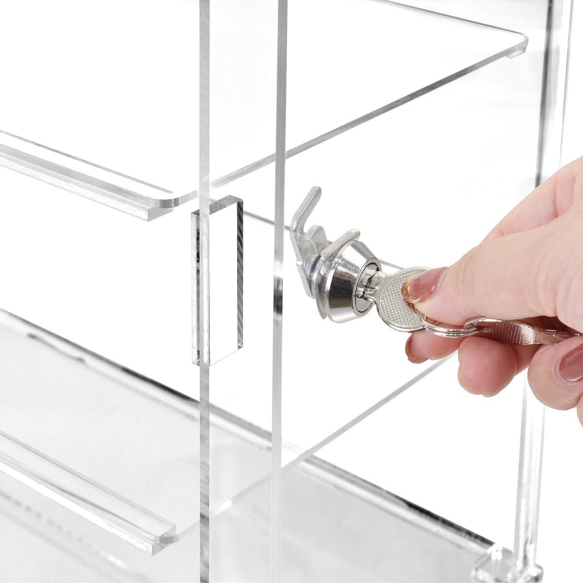 Rotating Lockable Acrylic Eyewear Display Case With Lock 