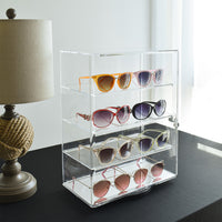 Rotating Lockable Acrylic Eyewear Display Case With Lock 