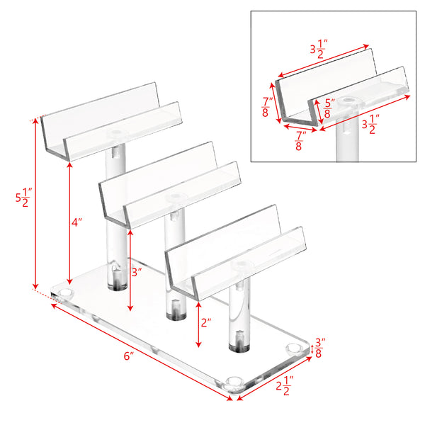 Acrylic Eyewear Display 3Tier, 3 Frames APEX International