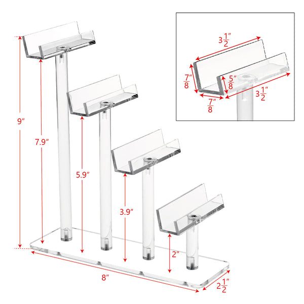 Acrylic Eyewear Display | 4-Tier, 4 Frames | APEX International