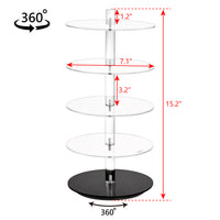  5 Tier Acrylic Rotating Eyewear Display Stand for 5 Frames 