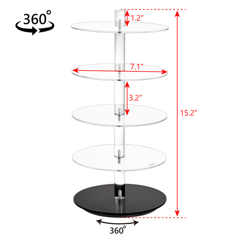  5 Tier Acrylic Rotating Eyewear Display Stand for 5 Frames 