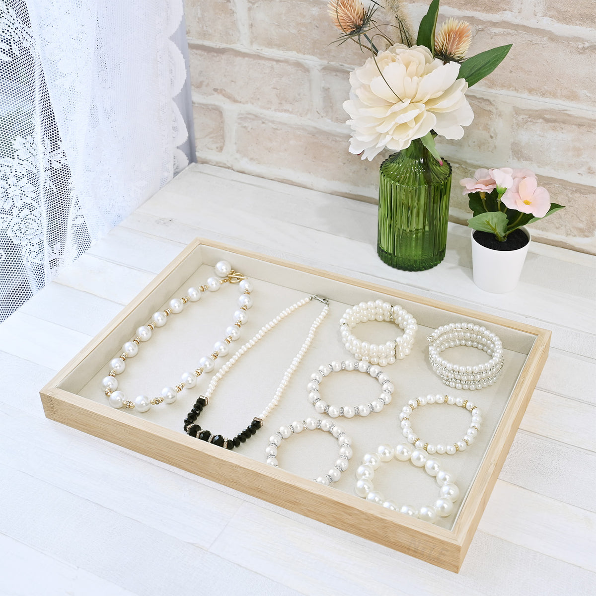 Bamboo Wood Jewelry Tray,– Perfect for Jewelry, eye-wear 