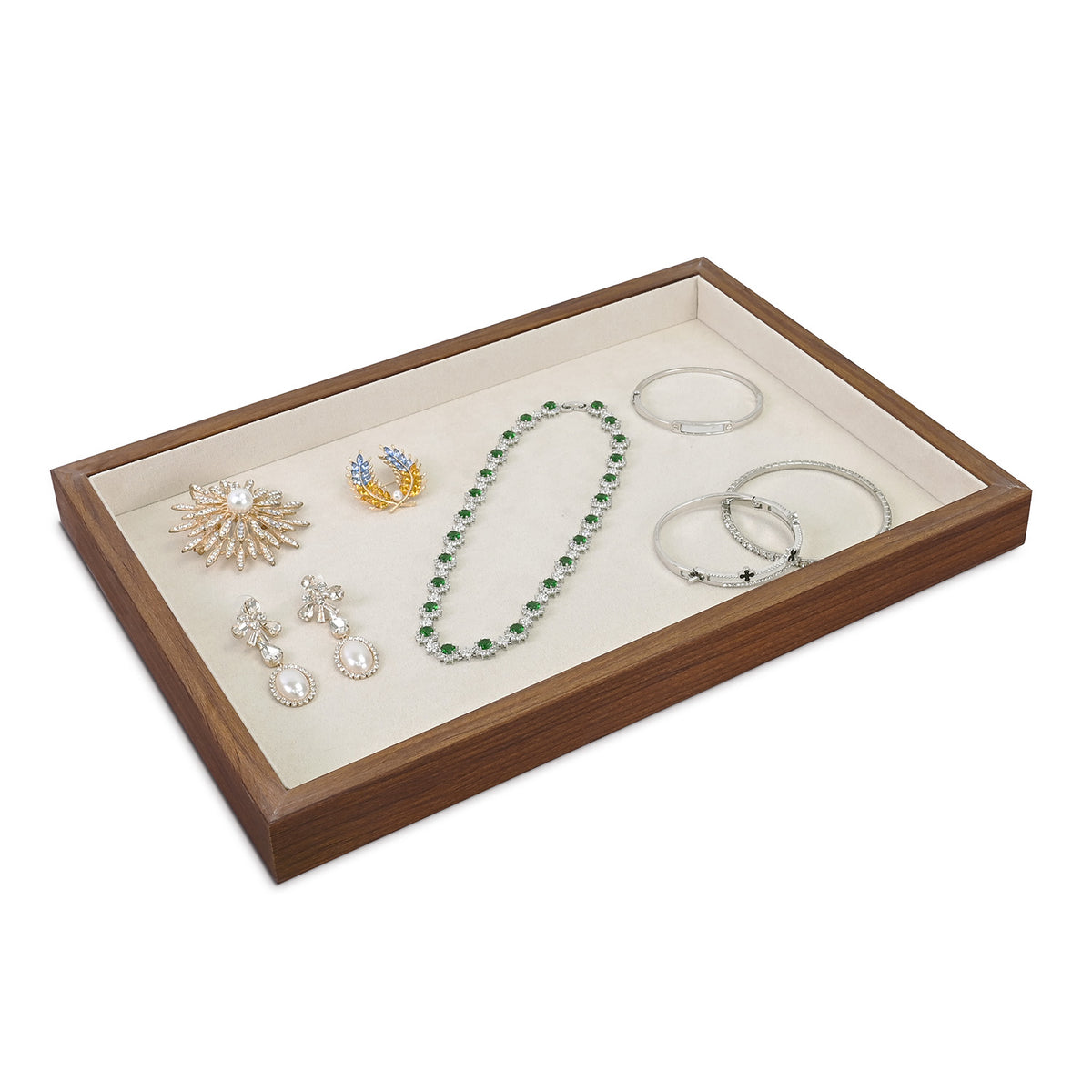 Bamboo Wood Jewelry Tray,– Perfect for Jewelry, eye-wear 