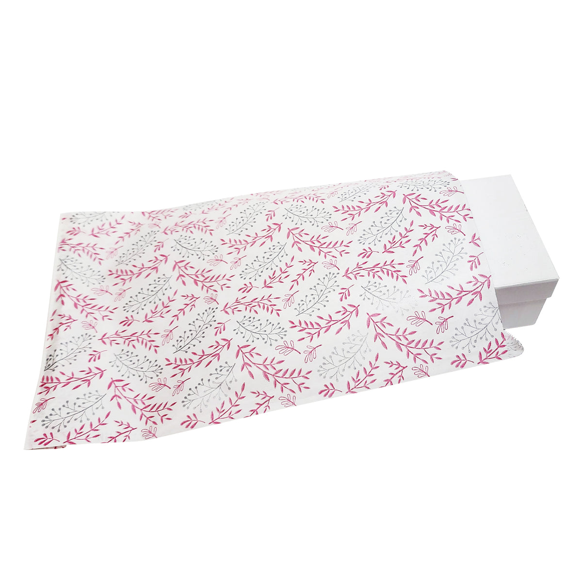 #EN-8325 Leaf Printed Paper Gift Bags 6"WX9"H