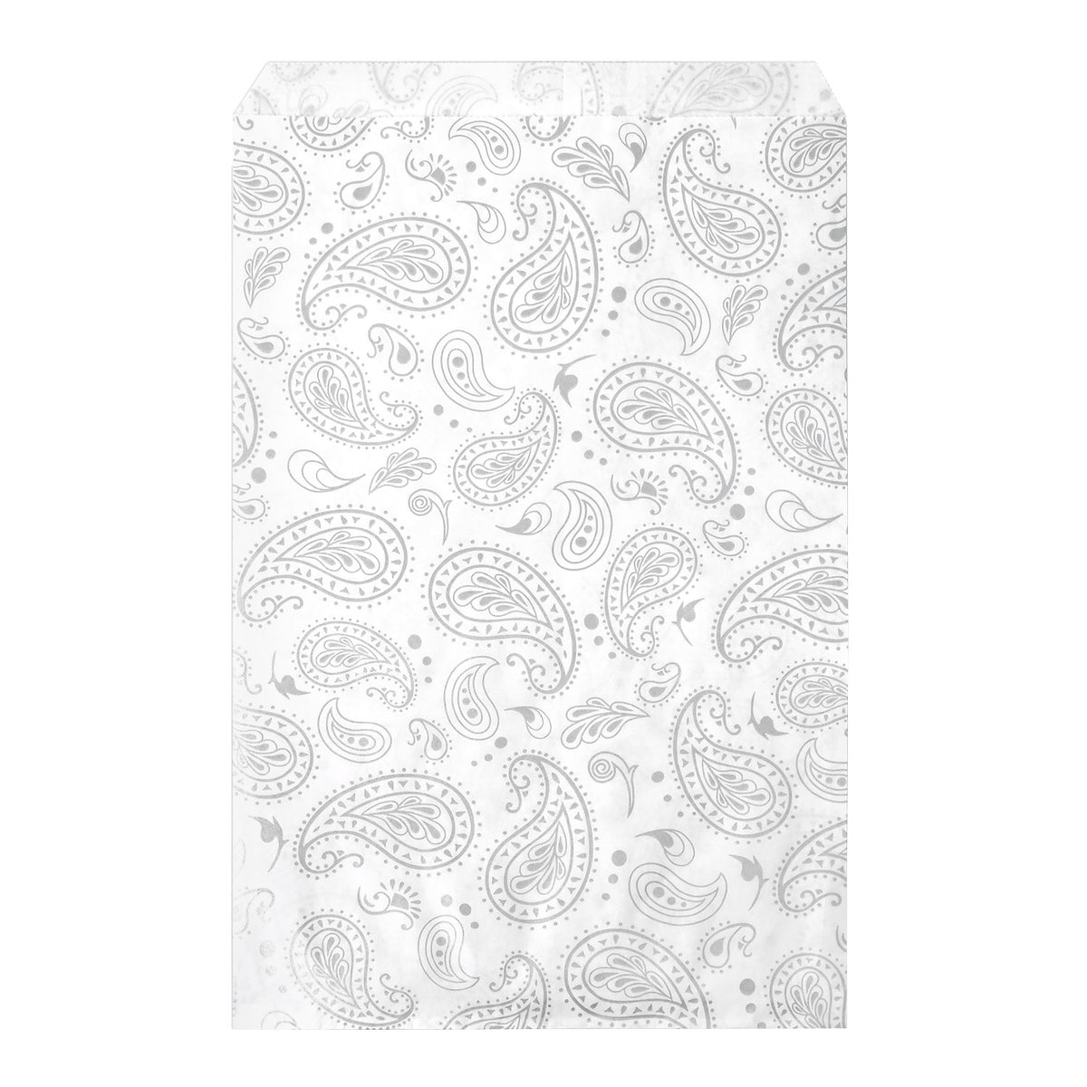 #EN-8605-SW Silver Paisley Gift Bags 6"W x 9"H
