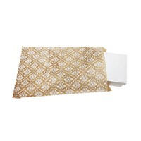 #EN-9705-WH White Damask Kraft Gift Bags 6"WX9"H