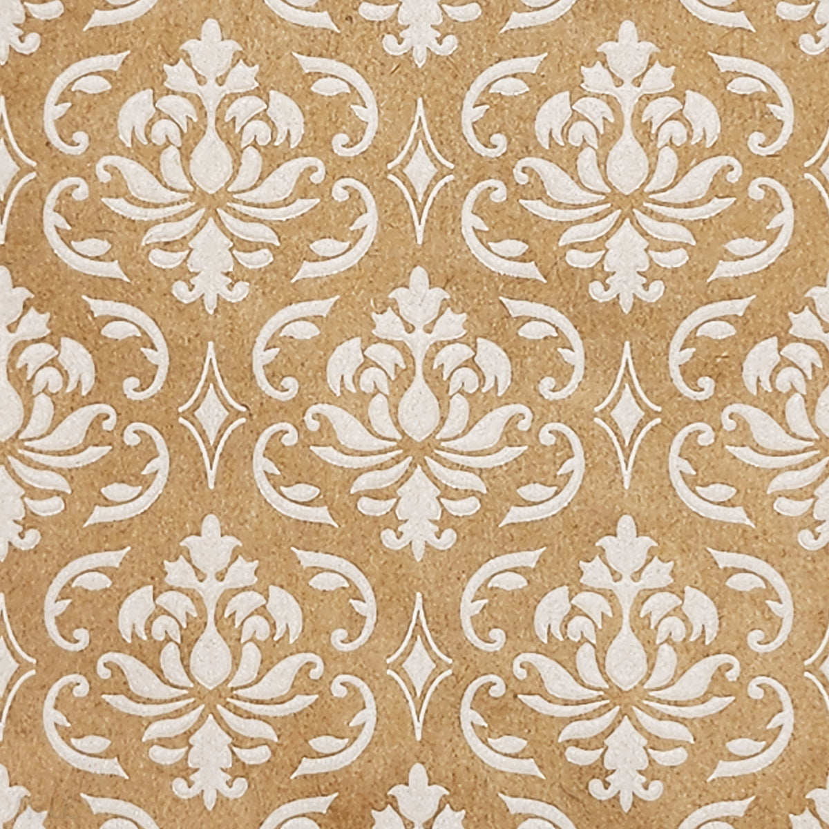 #EN-9706-WH White Damask Kraft Gift Bags 5"WX7"H