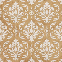 #EN-9707-WH White Damask Kraft Gift Bags 4"WX6"H