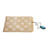 #EN-9707-WH White Damask Kraft Gift Bags 4"WX6"H