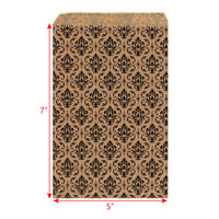 #EN026 Damask Printed Paper Gift Bags 5"W x 7''H