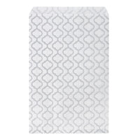 #EN045-SW Silver Moroccan Printed Paper Gift Bags 6"W x 9"H