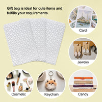 #EN045-SW Silver Moroccan Printed Paper Gift Bags 6"W x 9"H