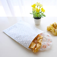 #EN045-SW Silver Moroccan Printed Paper Gift Bags 6"W x 9"H