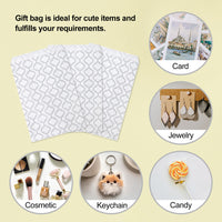 #EN046-SW Silver Moroccan Printed Paper Gift Bags 5"W x 7"H