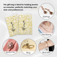 #EN117 Gold Tone Printed Paper Gift Bags 4"L x 6"H