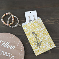 #EN117 Gold Tone Printed Paper Gift Bags 4"L x 6"H