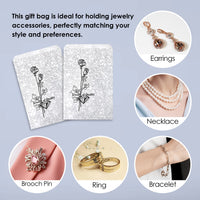 #EN125 Silver Tone Printed Paper Gift Bags 6"W x 9"H