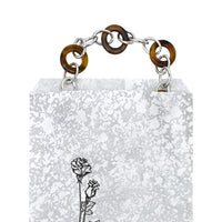 #EN126 Silver Tone Printed Paper Gift Bags 5"W x 7"H