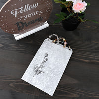 #EN126 Silver Tone Printed Paper Gift Bags 5"W x 7"H
