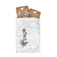 #EN127 Silver Tone Printed Paper Gift Bags 4"W x 6"H