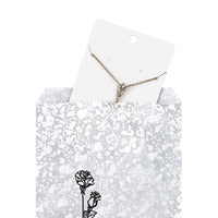 #EN127 Silver Tone Printed Paper Gift Bags 4"W x 6"H